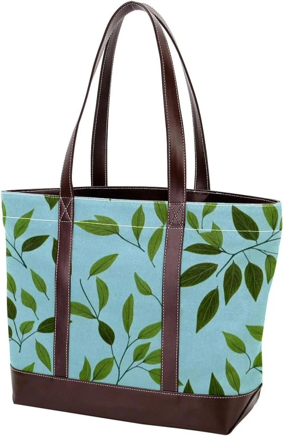Leaf-460 Tote Bags Durable Leather Canvas Purses and Handbags for Women Top Handle Shoulder Satchel Hobo Bags