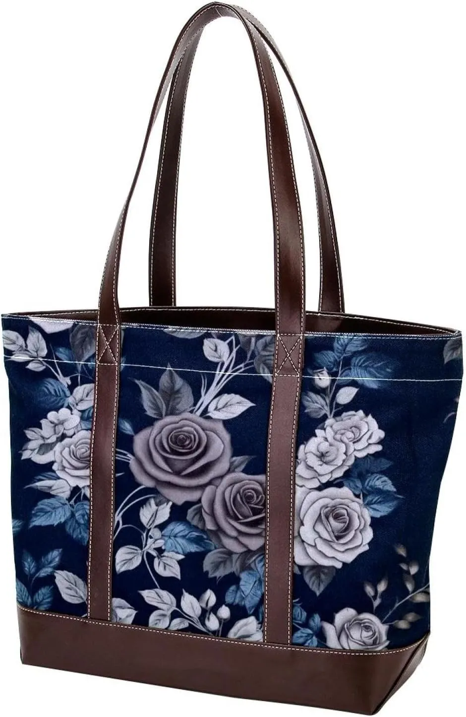 Leaf Art-793 Tote Bags Durable Leather Canvas Purses and Handbags for Women Top Handle Shoulder Satchel Hobo Bags