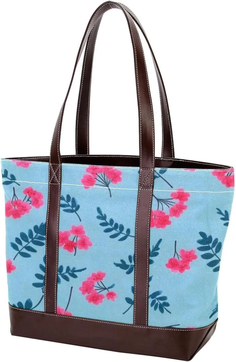 Leaf Art-871 Tote Bags Durable Leather Canvas Purses and Handbags for Women Top Handle Shoulder Satchel Hobo Bags