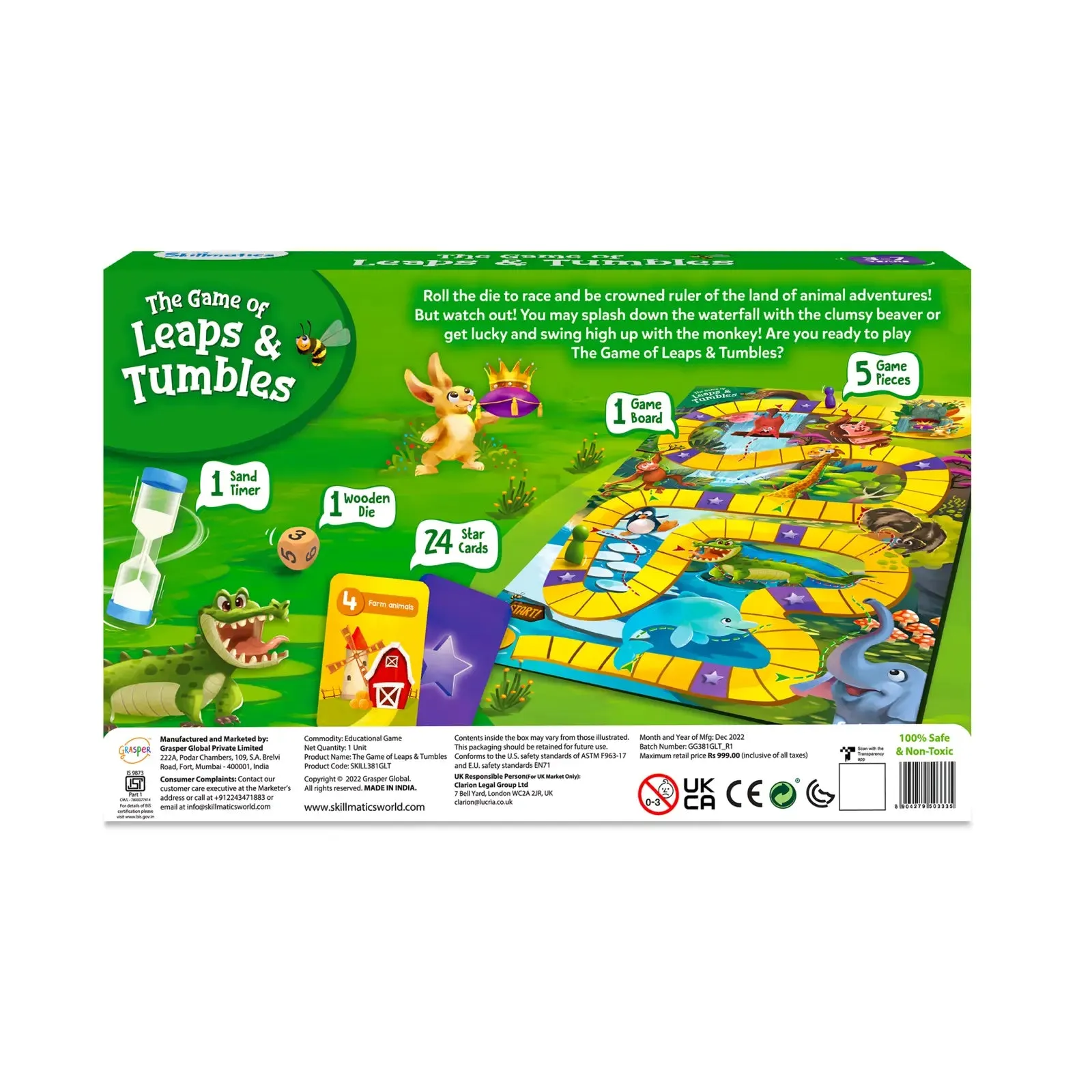 Leaps & Tumbles | Fun Family Board Game (ages 3 )
