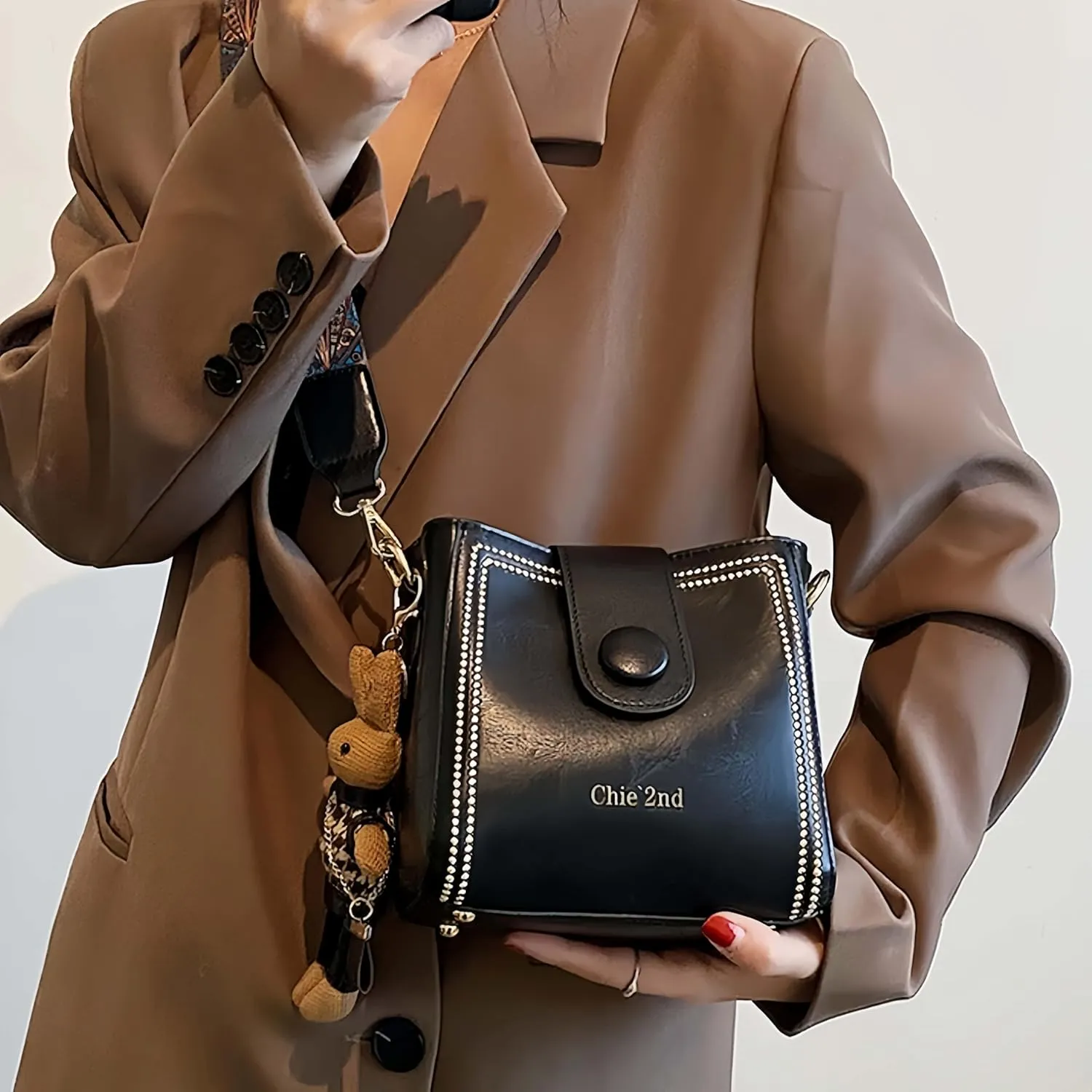 Leather Bucket Bag for Women, Vintage Small Bucket Bag - Convertible Shoulder Crossbody, Spacious Travel Tote