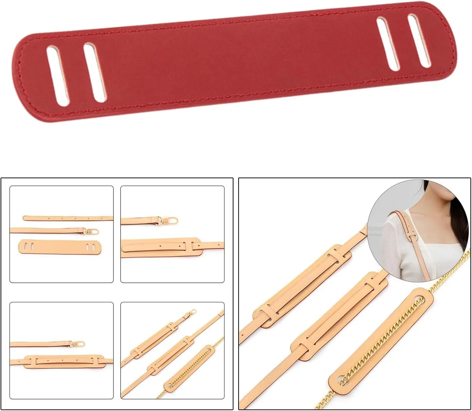 Leather Shoulder Strap Pad Handle Wrap Pad for Purses Satchels Laptop Case Tote