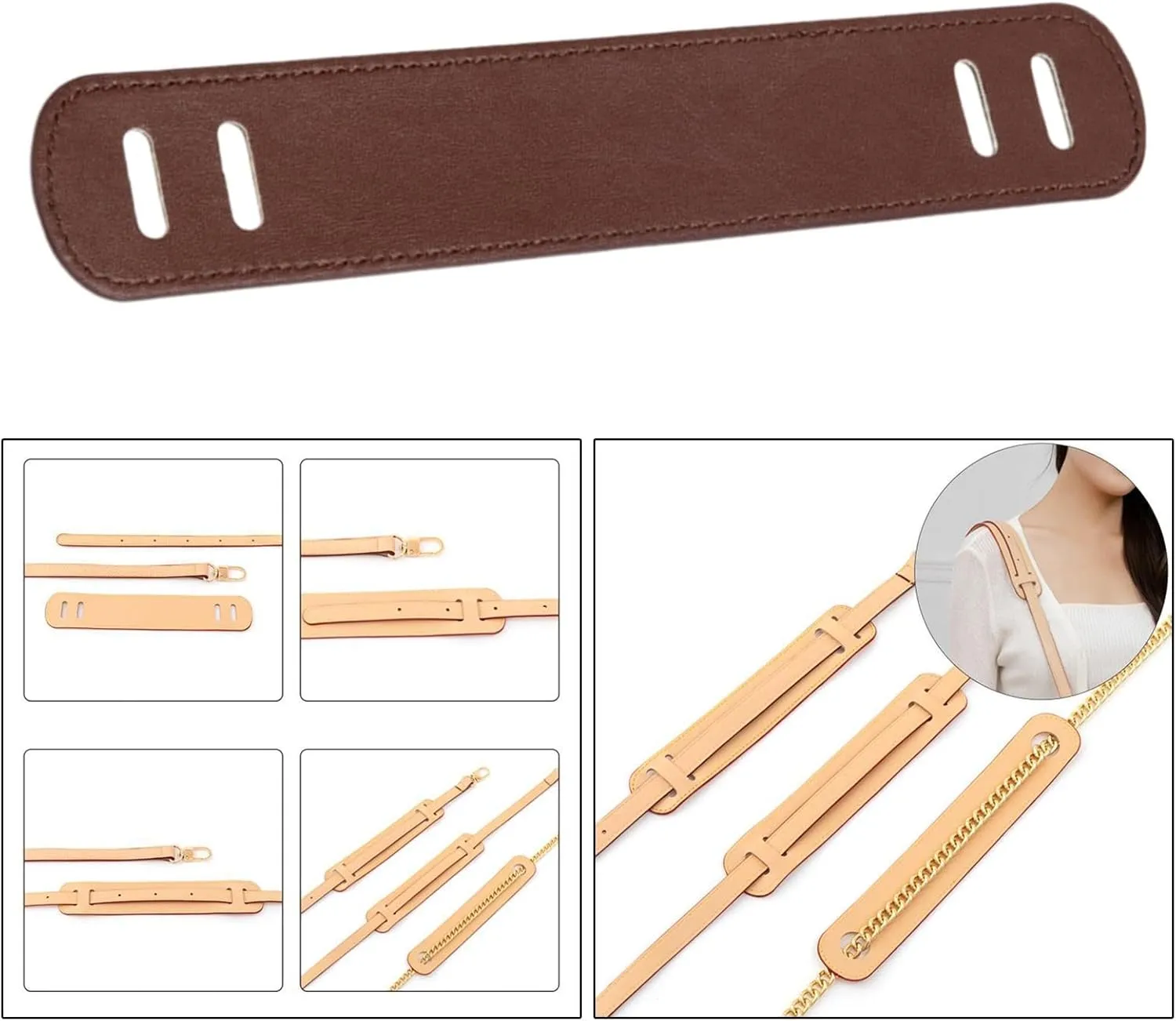 Leather Shoulder Strap Pad Handle Wrap Pad for Purses Satchels Laptop Case Tote