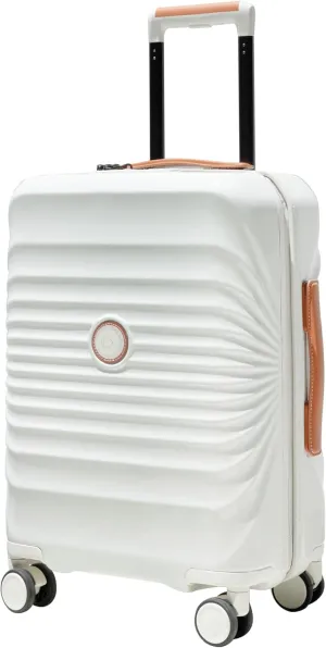 Lightweight 28" Luggage with USB Port, Wheel Lock and Spinner Wheels, Spacious Storage, Creamy White