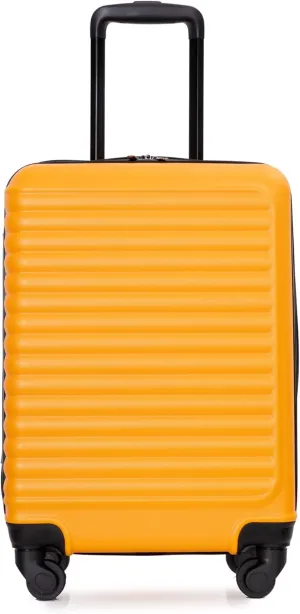 Lightweight Spinner Luggage with Spacious Interior and Adjustable Pull Rod, Easy Maneuverability, 20-inch, Orange
