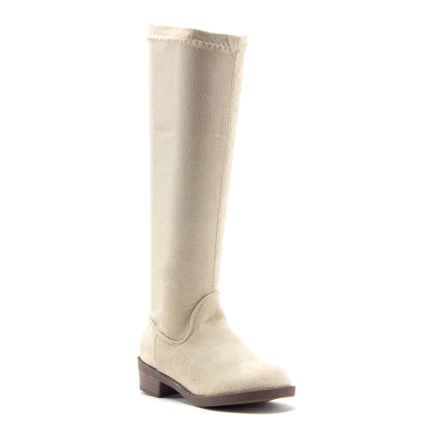 Little Girls Walker Tall Knee High Zipped Round Toe Riding Dress Boots