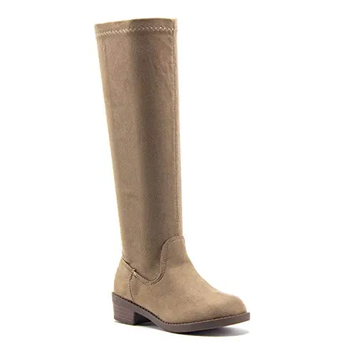 Little Girls Walker Tall Knee High Zipped Round Toe Riding Dress Boots