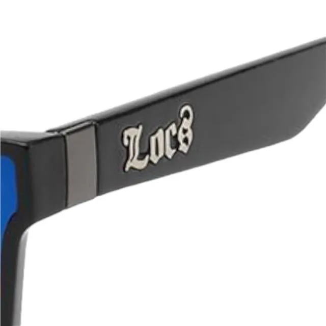 Locs Black Oversized Shield Sunglasses with One piece mirror lens
