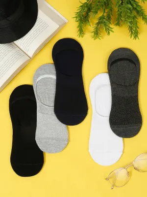 Luxury No Show Bamboo Cotton Socks (Pack Of 5)