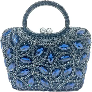 Luxury Rhinestone Evening Bag for Women Colorful Crystal Clutch Top Handle Sparkly Bridal Handbag for Party Wedding