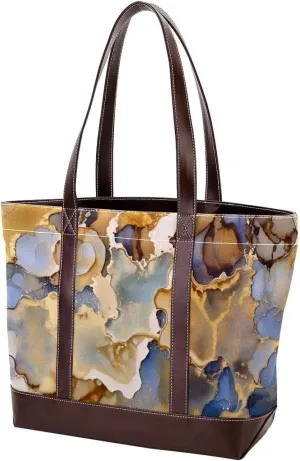 Marble Texture-1378 Tote Bags Durable Leather Canvas Purses and Handbags for Women Top Handle Shoulder Satchel Hobo Bags