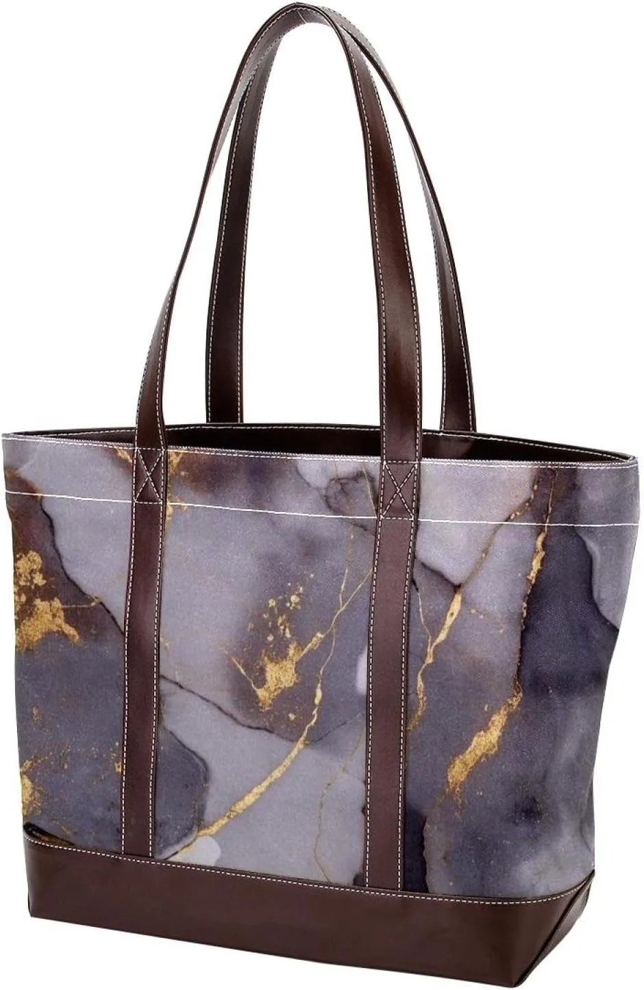 Marble Texture-1387 Tote Bags Durable Leather Canvas Purses and Handbags for Women Top Handle Shoulder Satchel Hobo Bags