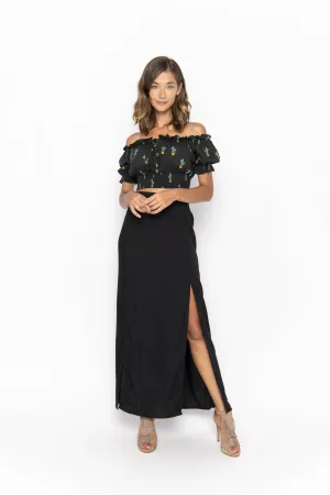 March, Tropical Cactus Black, Cropped Top