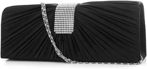 Marriage Handbag Diamond Clutch Wedding Purse Fashion Ladies Clutches Party Tote Bags for Women Bridal Evening Clutch Bag Rhinestone Handbags Shoulder Sparkly Black