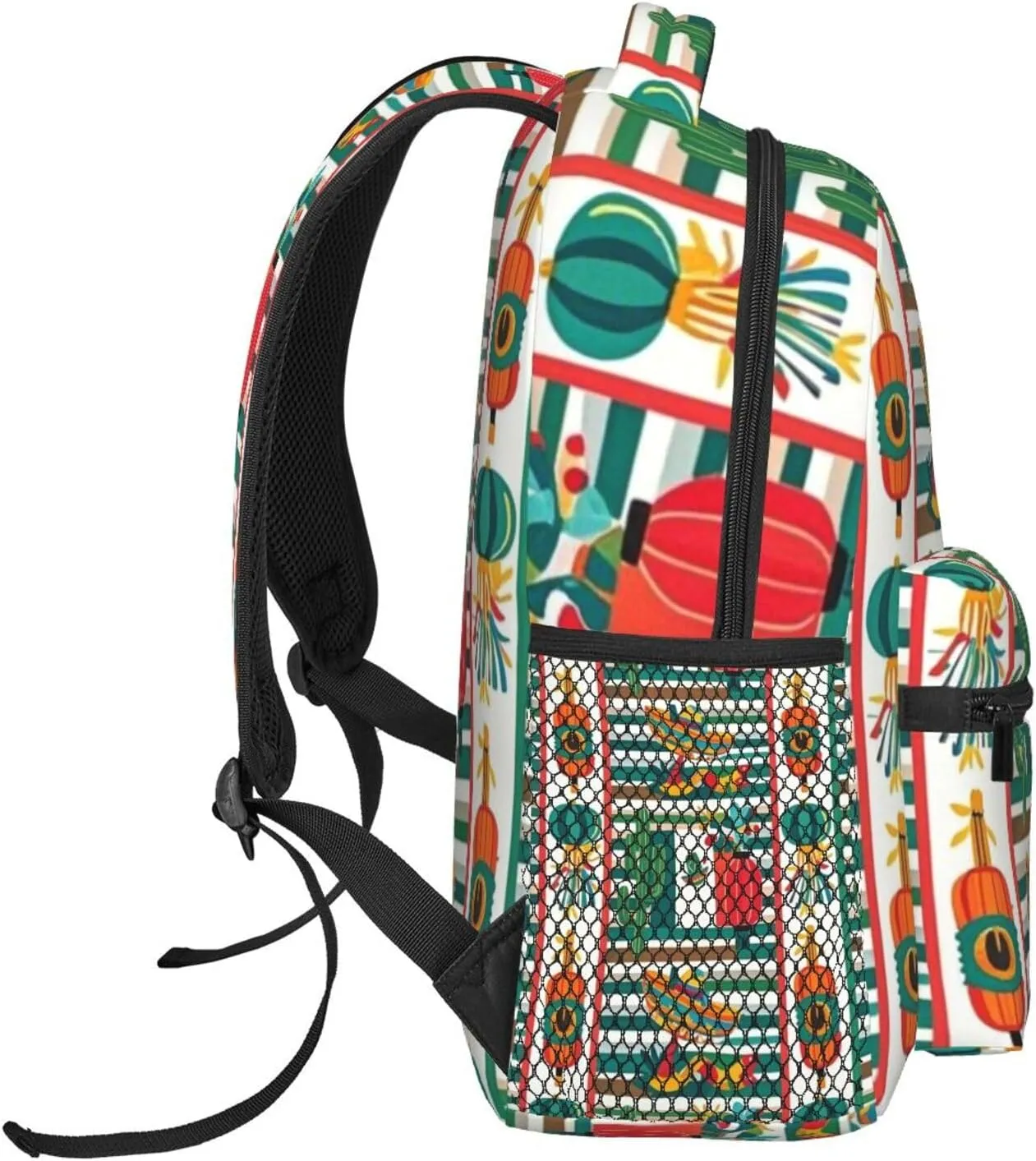 Mexican Loteria Striped Cactus Adult Backpacks 15 Inch Laptop Backpack Double Shoulder Bag for Work Travel Gifts
