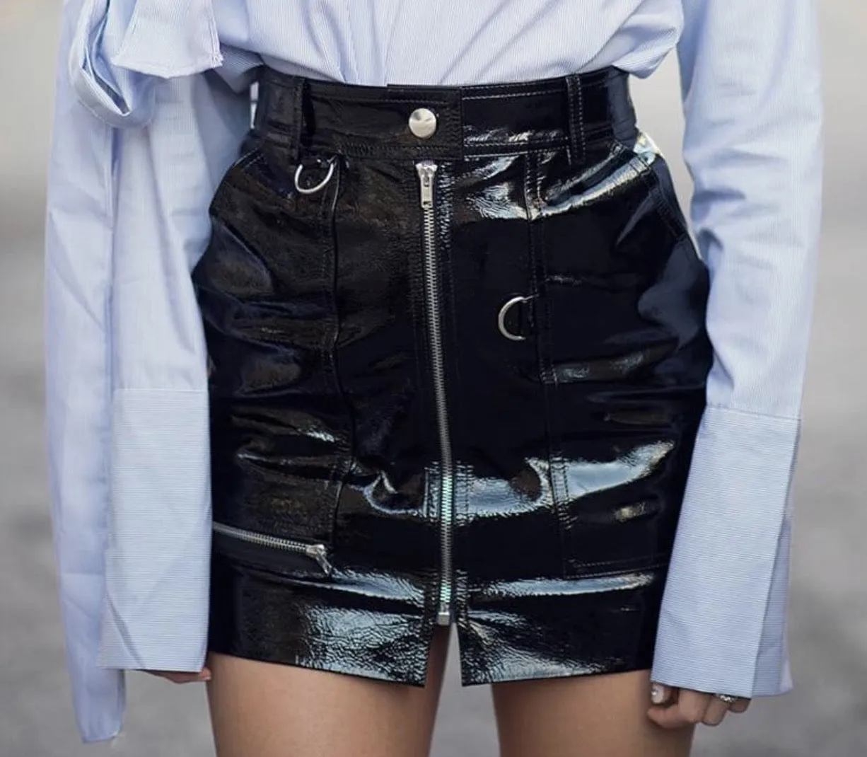 militant patent leather skirt