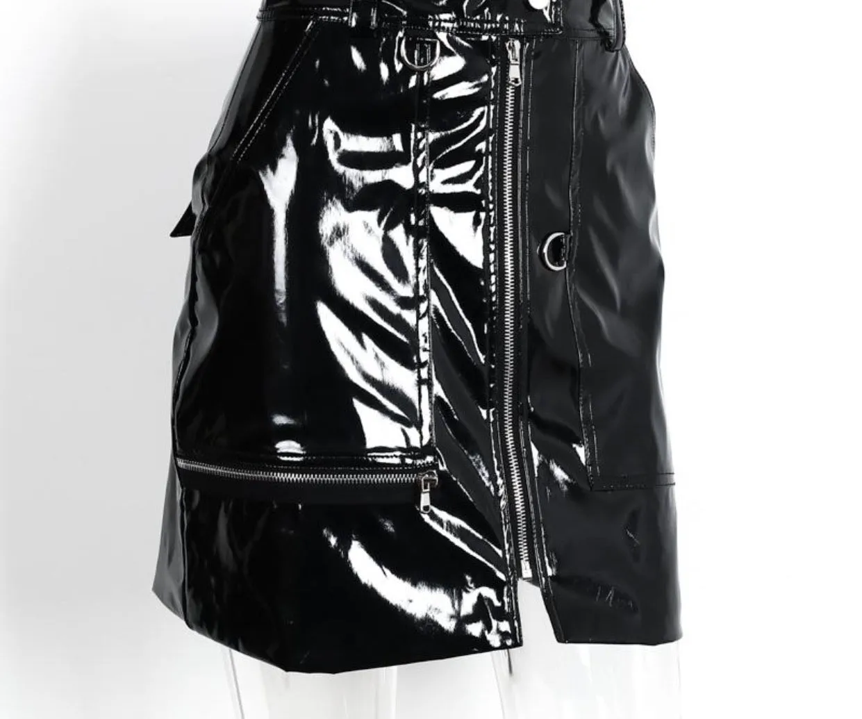 militant patent leather skirt