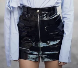 militant patent leather skirt