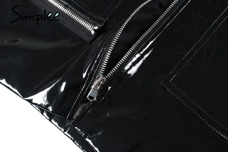militant patent leather skirt