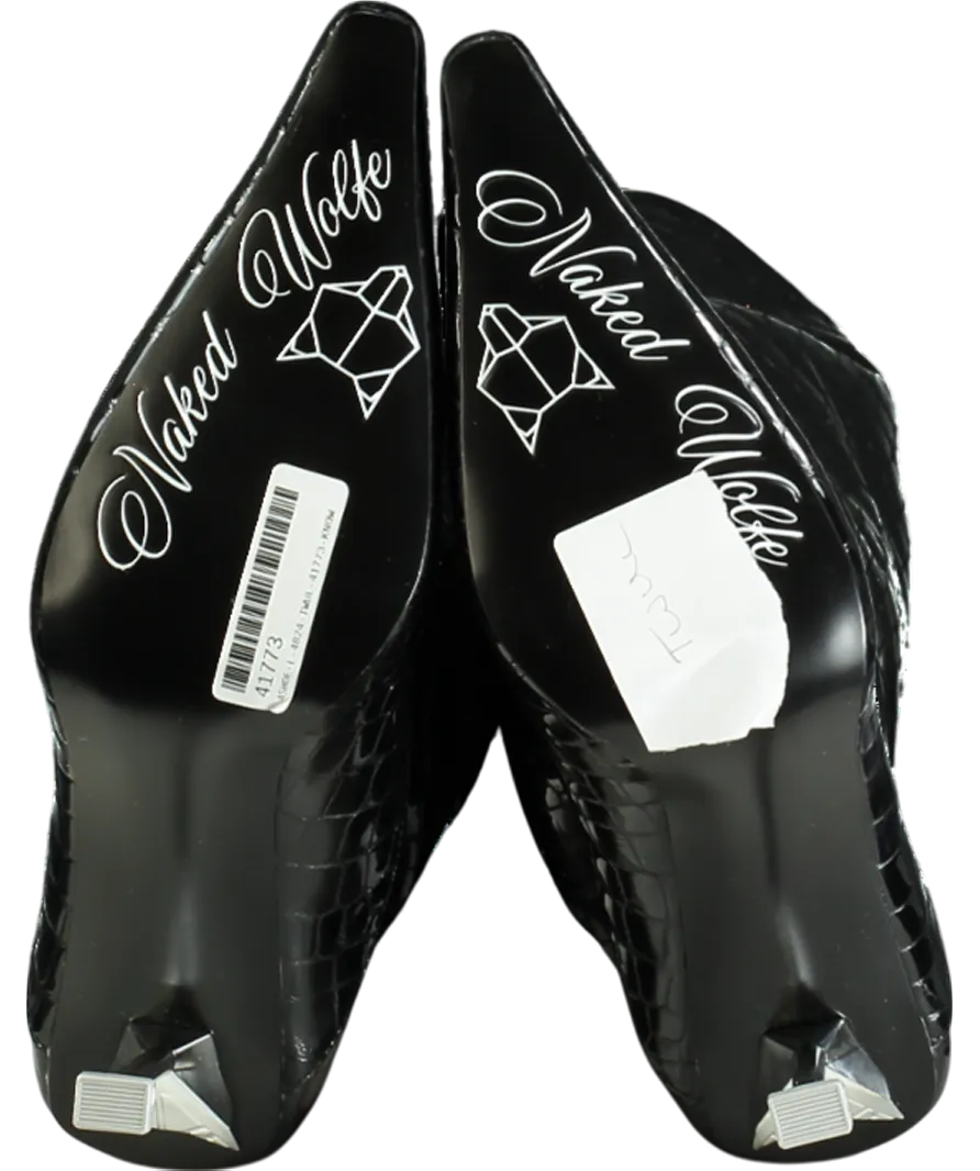 Naked Wolfe Black Texas Croc Patent Leather Boots UK 7 EU 40 