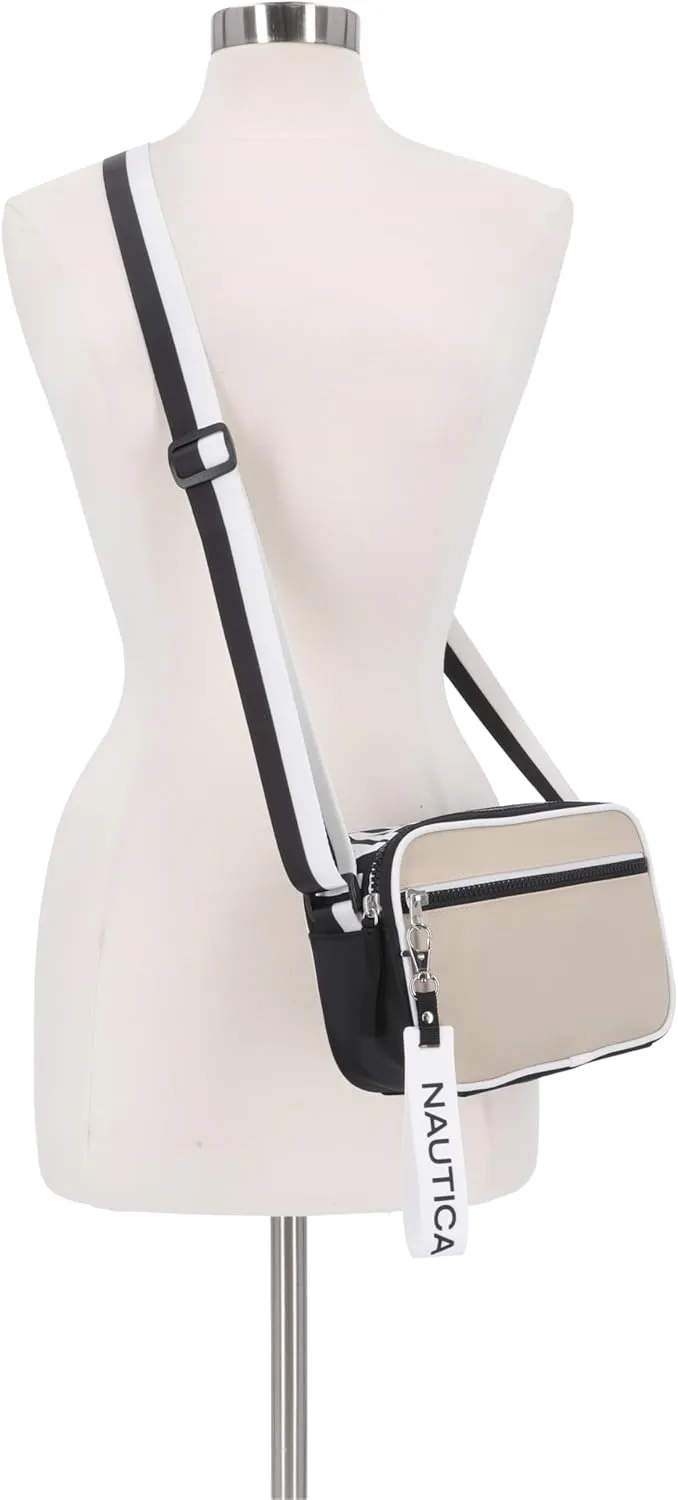 Nautica High Seas Camera Crossbody, Bilateral Oatmeal