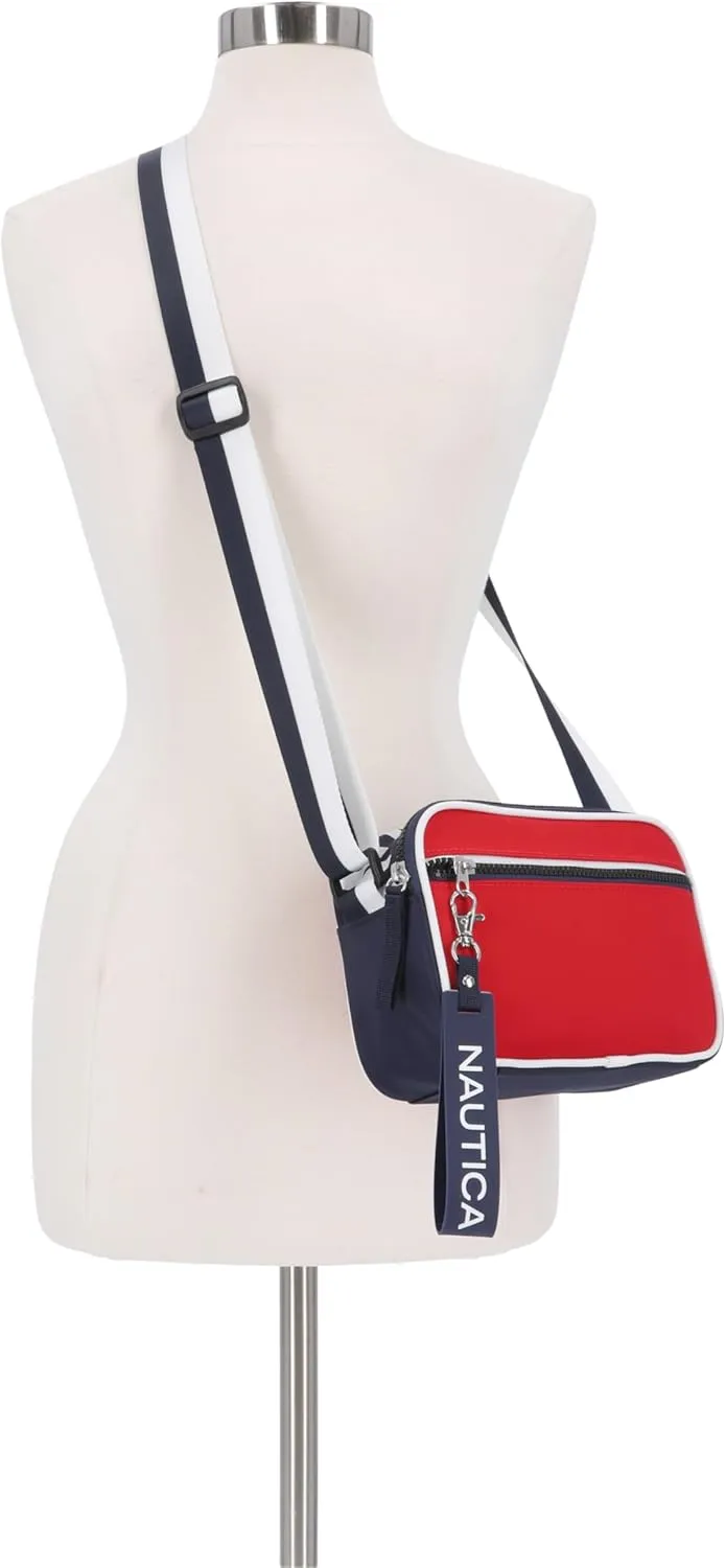 Nautica High Seas Camera Crossbody, Bilateral Red
