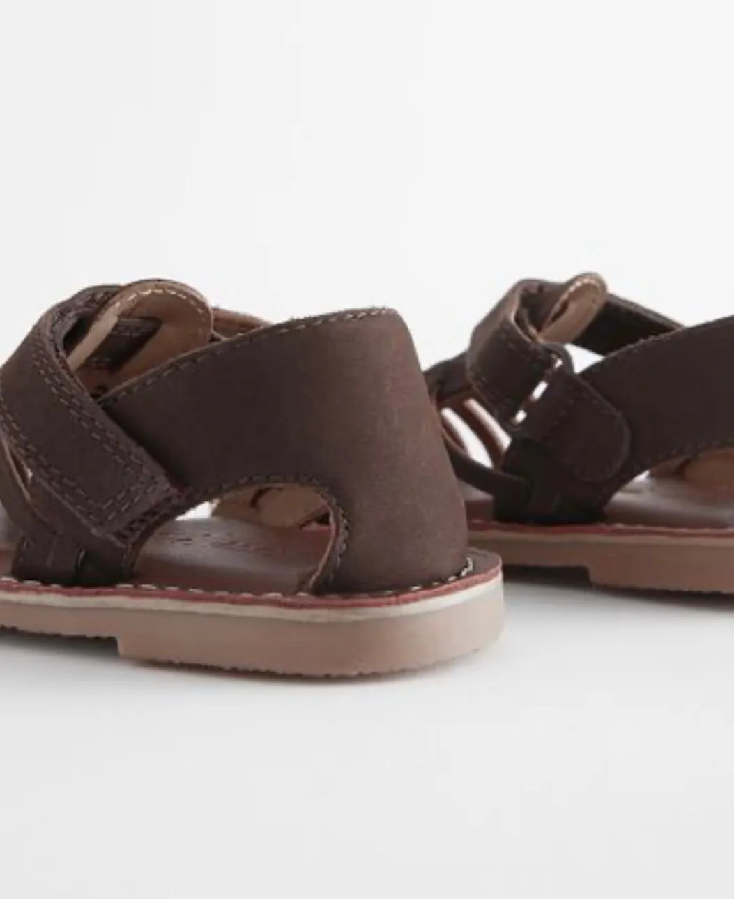 NEXT Chocolate Brown Standard Leather Closed Toe Sandals Size 8
