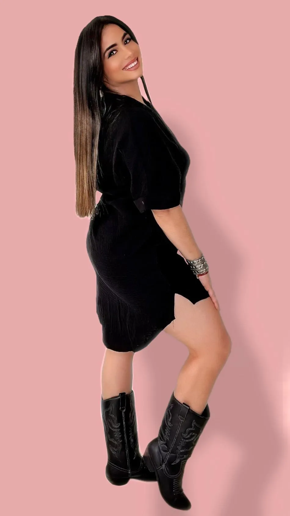 Noa Boho Dress (Black)