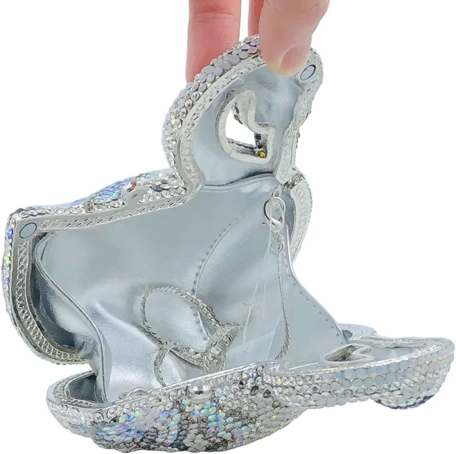 Novelty Swan Crystal Clutch Women Evening Bag and Clutches Party Prom Wedding Handbags Rhinestone Clutch Purses,Mini