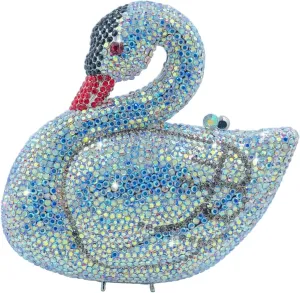 Novelty Swan Crystal Clutch Women Evening Bag and Clutches Party Prom Wedding Handbags Rhinestone Clutch Purses,Mini