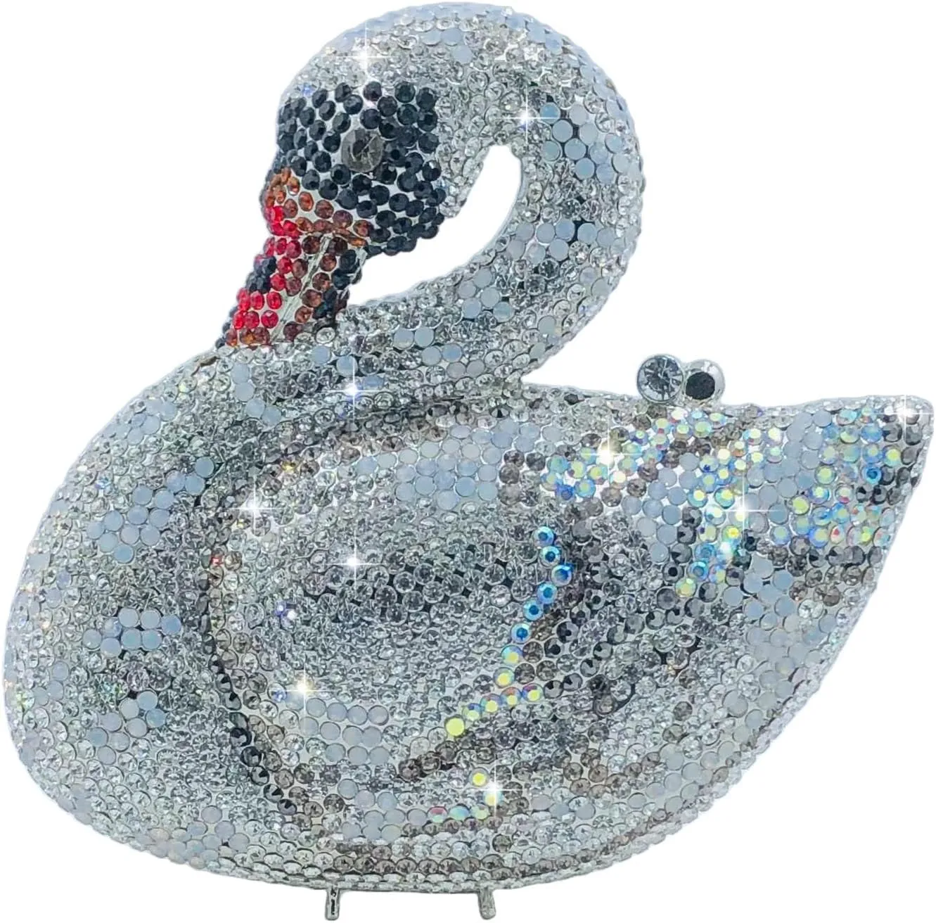 Novelty Swan Crystal Clutch Women Evening Bag and Clutches Party Prom Wedding Handbags Rhinestone Clutch Purses,Mini