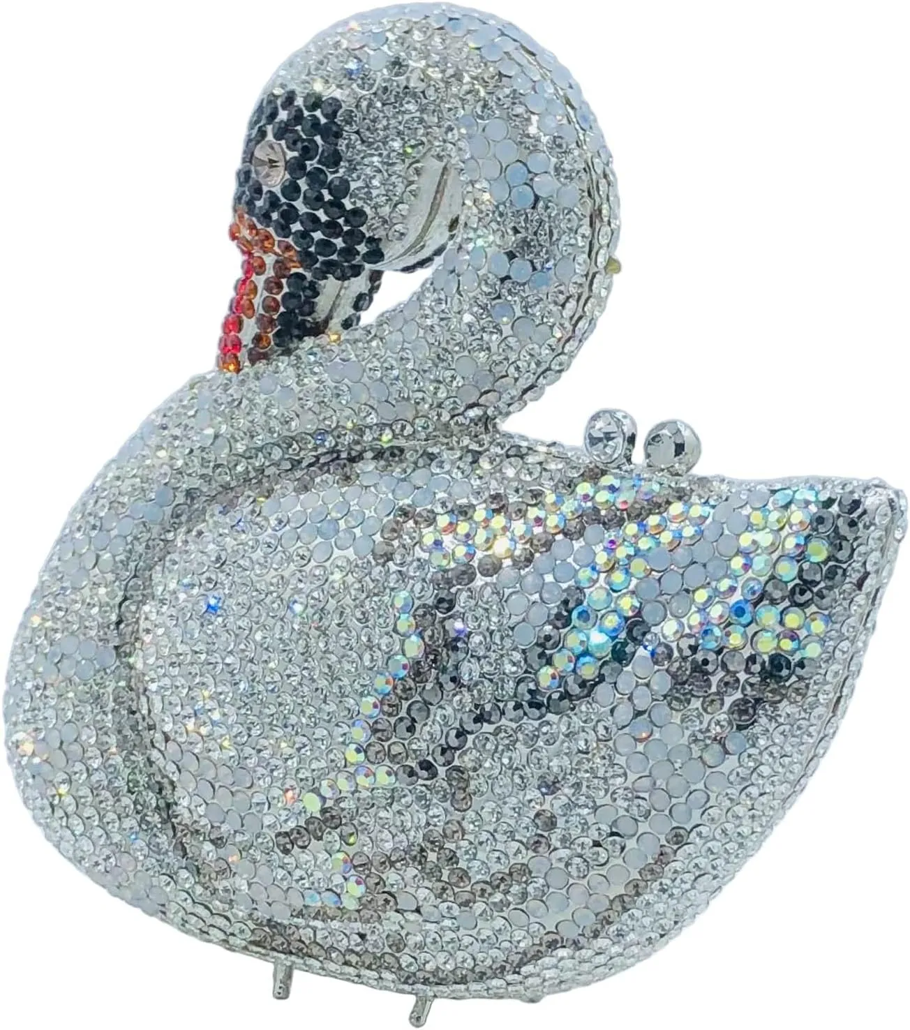 Novelty Swan Crystal Clutch Women Evening Bag and Clutches Party Prom Wedding Handbags Rhinestone Clutch Purses,Mini