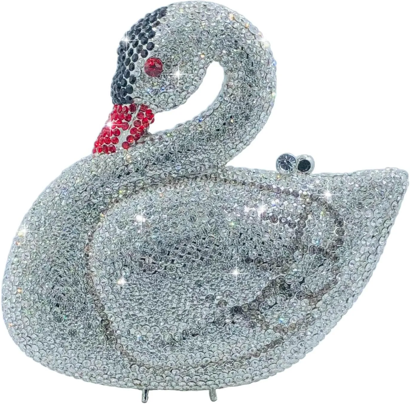 Novelty Swan Crystal Clutch Women Evening Bag and Clutches Party Prom Wedding Handbags Rhinestone Clutch Purses,Mini