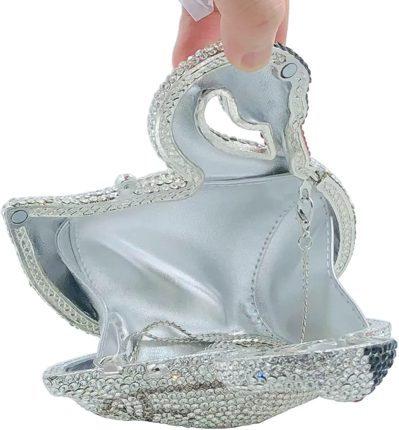 Novelty Swan Crystal Clutch Women Evening Bag and Clutches Party Prom Wedding Handbags Rhinestone Clutch Purses,Mini