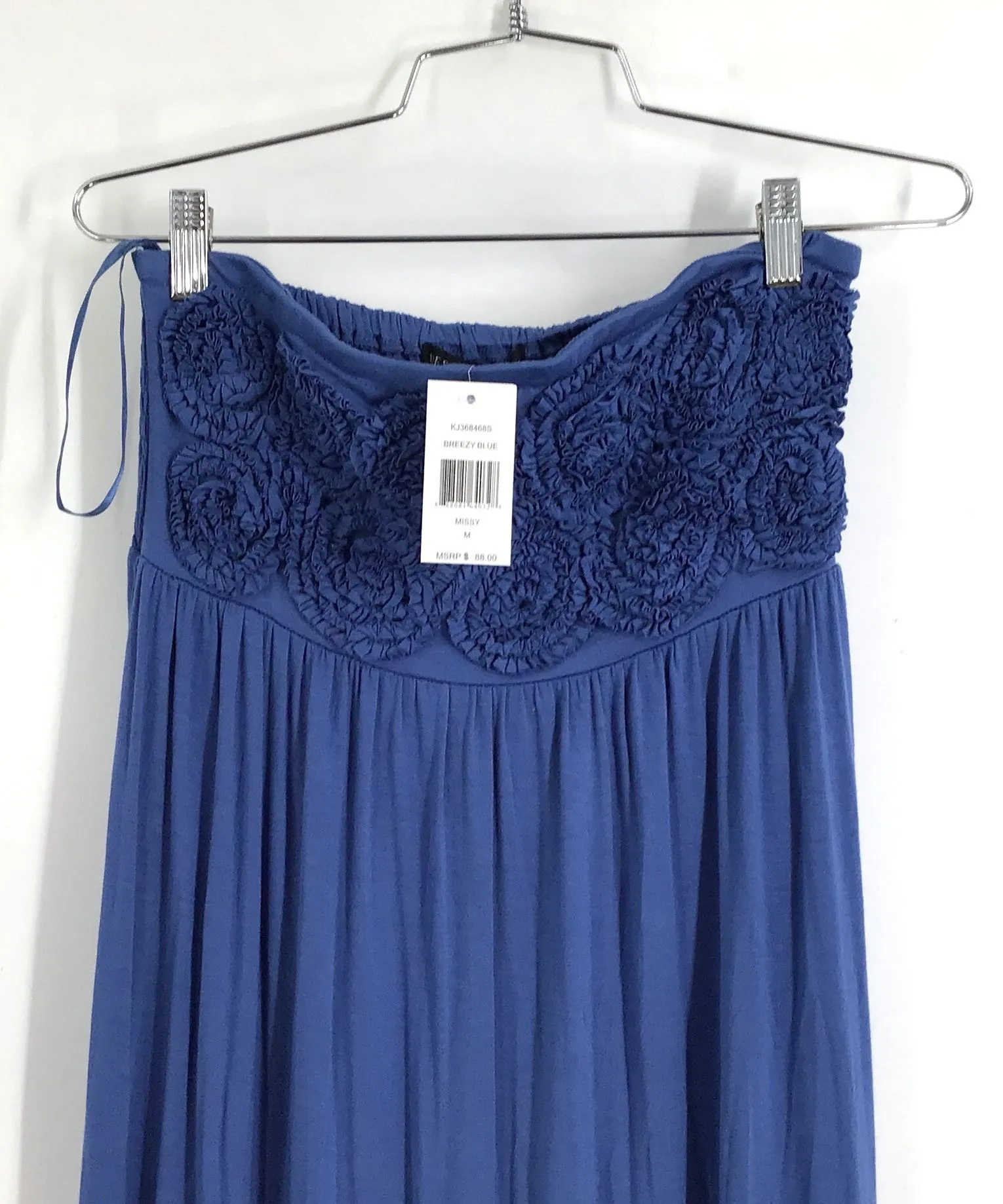 NWT Design History Women's Breezy Blue Strapless Maxi Dress - Size M