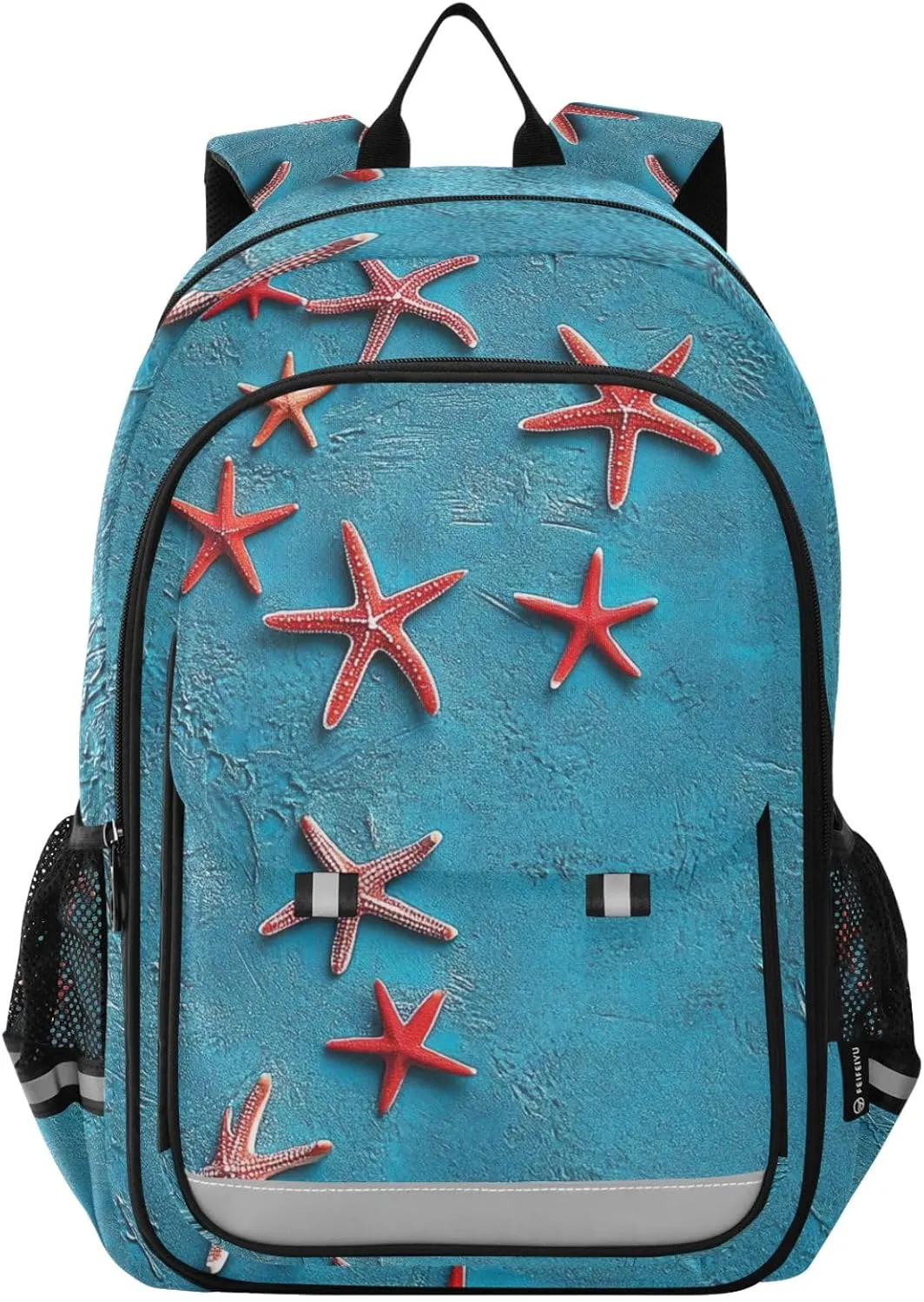 ODAWA Blue Textured with Starfish Laptop Backpack Purse Backpacks for High Schoolers Bookbag for School