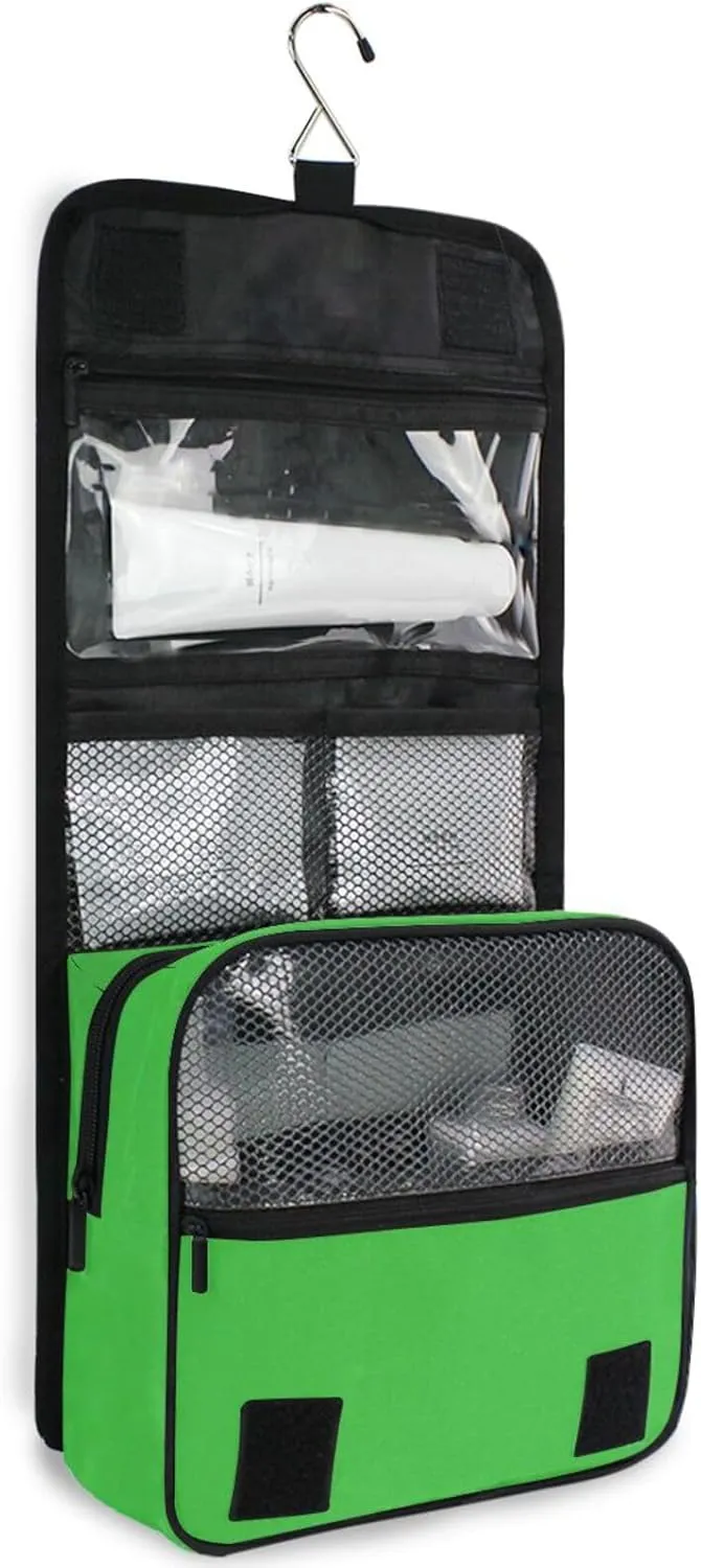 ODAWA Ivy Green Toiletry Bags Makeup Organizer with Hook Spacious Toiletry Bag for Women and Men