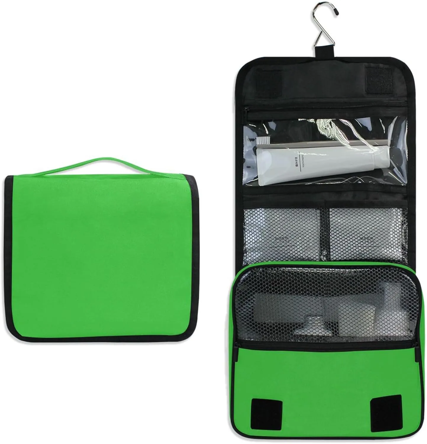 ODAWA Ivy Green Toiletry Bags Makeup Organizer with Hook Spacious Toiletry Bag for Women and Men