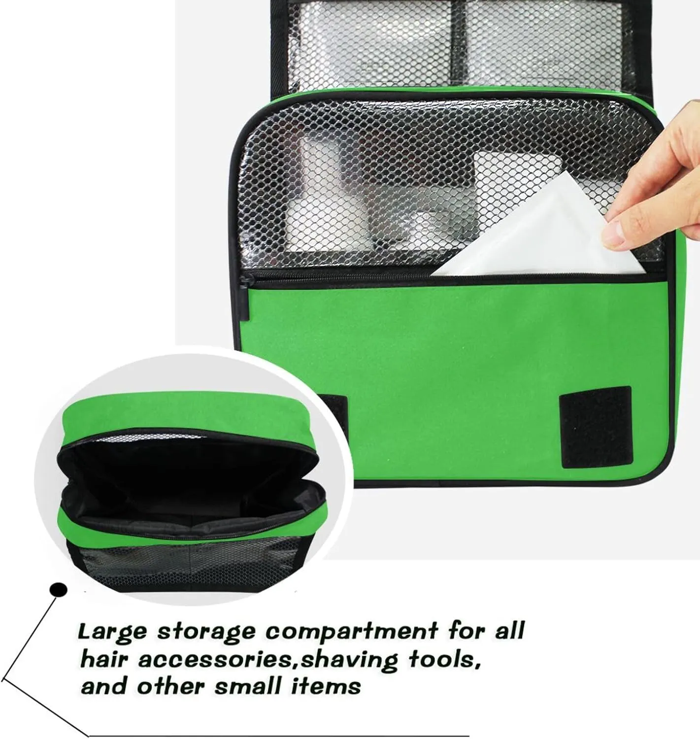 ODAWA Ivy Green Toiletry Bags Makeup Organizer with Hook Spacious Toiletry Bag for Women and Men