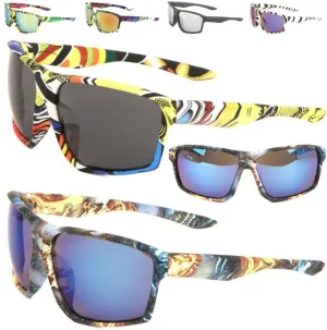Oversized Sports Wrap Surfer skateboarding Graffiti Street Sunglasses