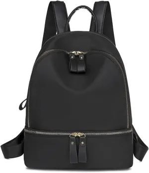 Oxford cloth women's backpack, simple large-capacity women's bags, casual travel lightweight backpacks (Black)