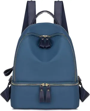 Oxford cloth women's backpack, simple large-capacity women's bags, casual travel lightweight backpacks (Blue)