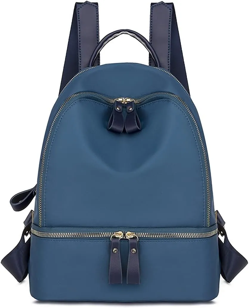 Oxford cloth women's backpack, simple large-capacity women's bags, casual travel lightweight backpacks (Blue)