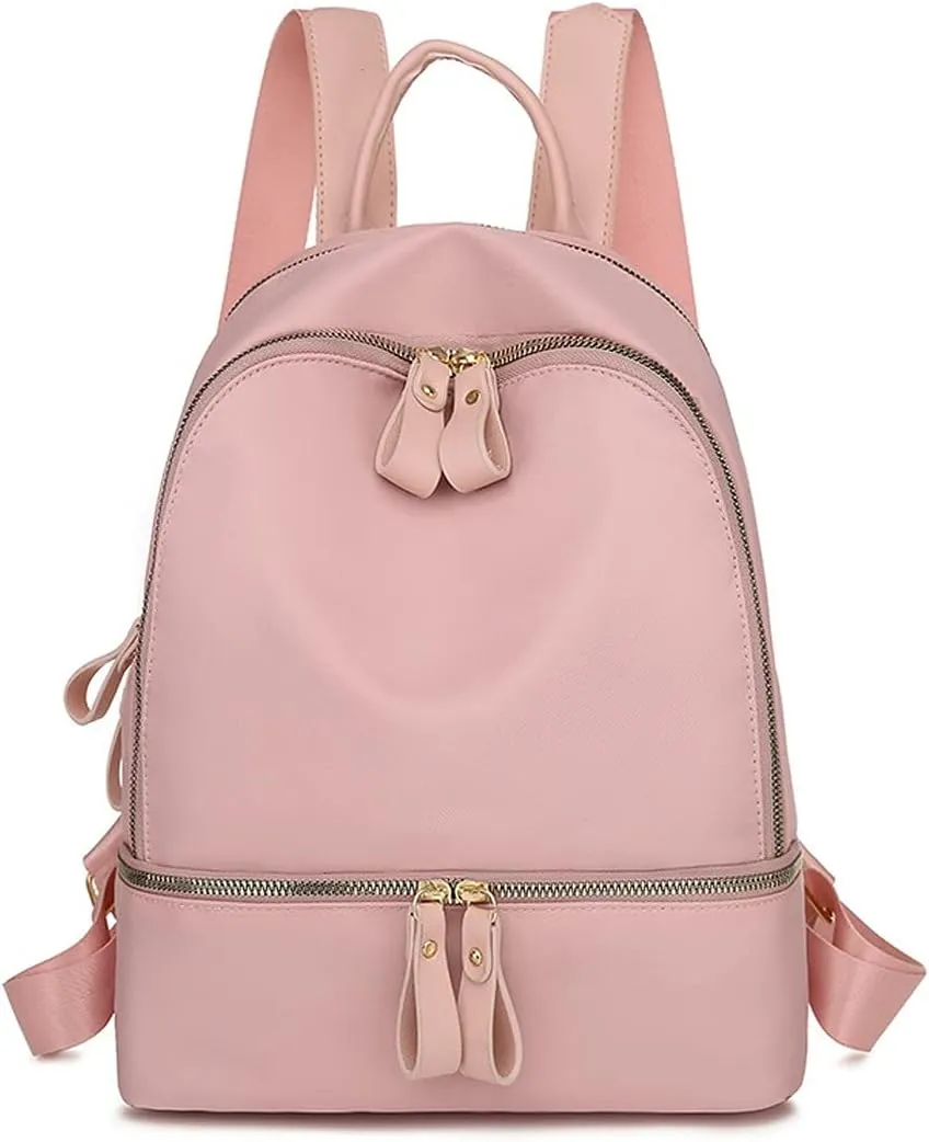 Oxford cloth women's backpack, simple large-capacity women's bags, casual travel lightweight backpacks (Pink)