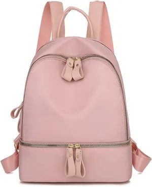 Oxford cloth women's backpack, simple large-capacity women's bags, casual travel lightweight backpacks (Pink)