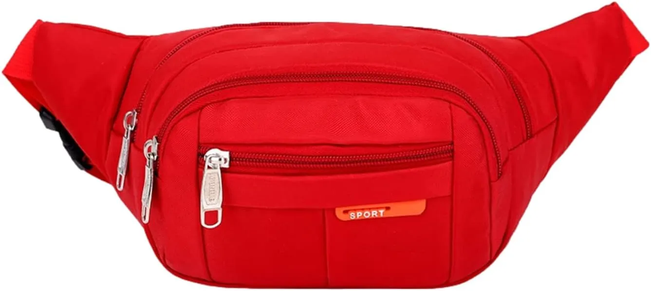 PacificPlex Womens Unisex Nylon Canvas Fanny Pack Waist Money Wallet Belt Travel Hiking Bag Secure Everywhere Theme Park Festival Hip Pouch For Essentials