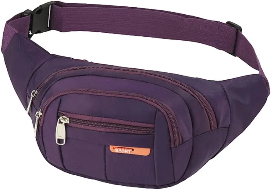 PacificPlex Womens Unisex Nylon Canvas Fanny Pack Waist Money Wallet Belt Travel Hiking Bag Secure Everywhere Theme Park Festival Hip Pouch For Essentials