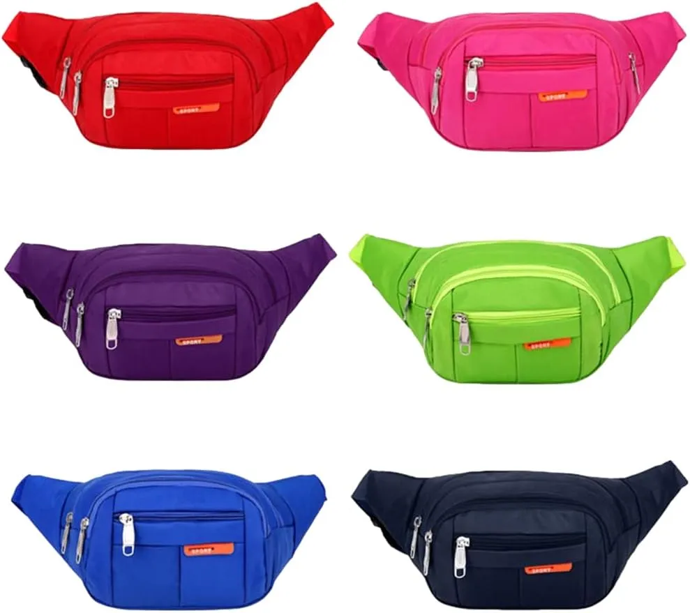 PacificPlex Womens Unisex Nylon Canvas Fanny Pack Waist Money Wallet Belt Travel Hiking Bag Secure Everywhere Theme Park Festival Hip Pouch For Essentials