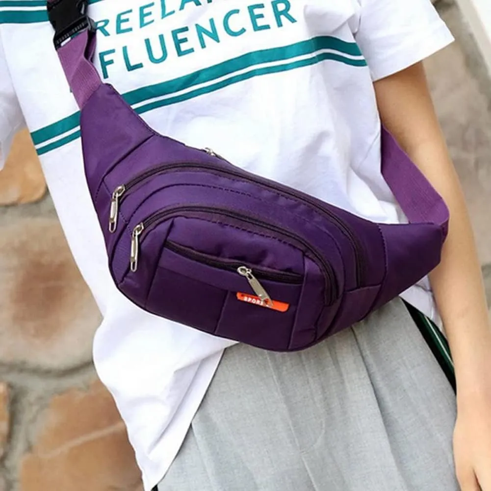 PacificPlex Womens Unisex Nylon Canvas Fanny Pack Waist Money Wallet Belt Travel Hiking Bag Secure Everywhere Theme Park Festival Hip Pouch For Essentials