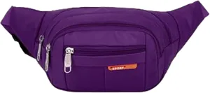 PacificPlex Womens Unisex Nylon Canvas Fanny Pack Waist Money Wallet Belt Travel Hiking Bag Secure Everywhere Theme Park Festival Hip Pouch For Essentials